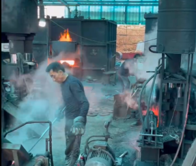 Forging processing work scene